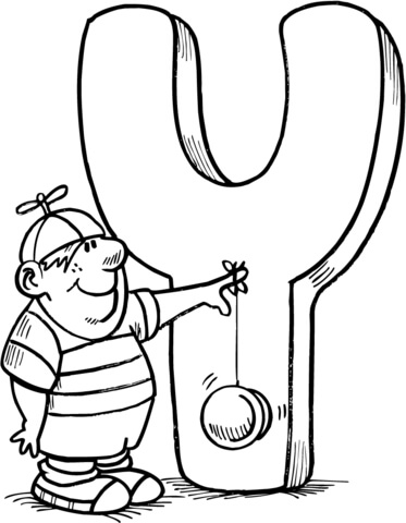 Letter Y Is For Yo Yo Coloring Page